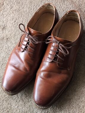 Joseph Abboud Brown Leather Men’s Lace-Up Dress Shoes